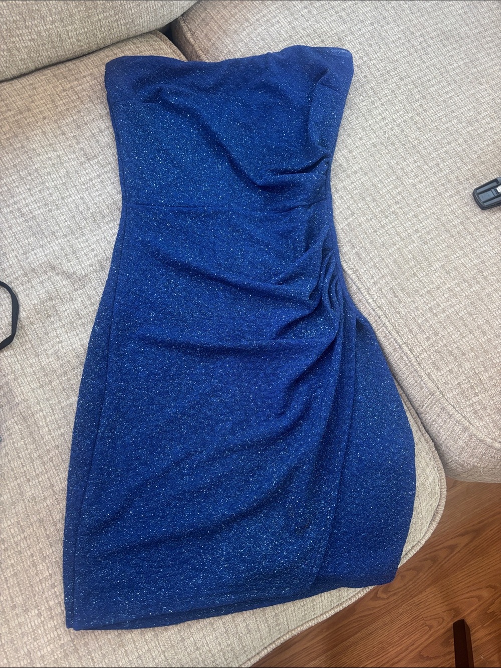 Windsor Sparkle Strapless Bodycon Dress - Navy Blue